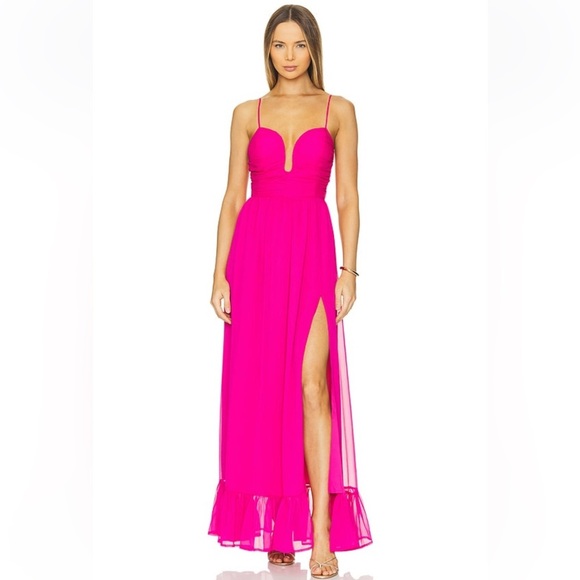 NWT Line & Dot Dorsay Maxi Dress in Pink - Picture 1 of 8